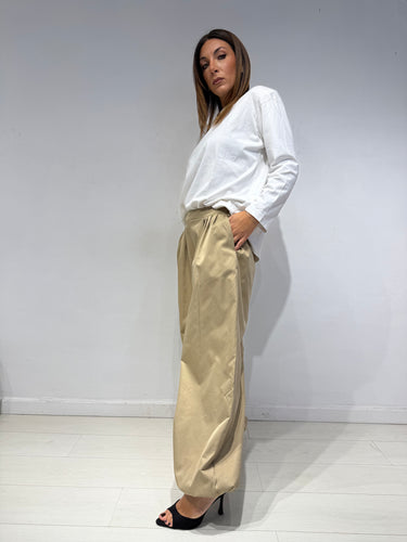 Pantaloni Balloon Beige