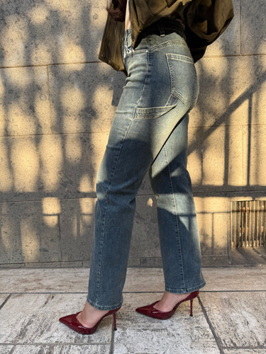 Jeans Dritto Sabbiato