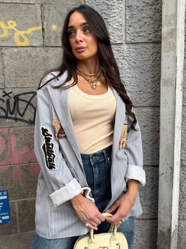Giacca Patch Beige
