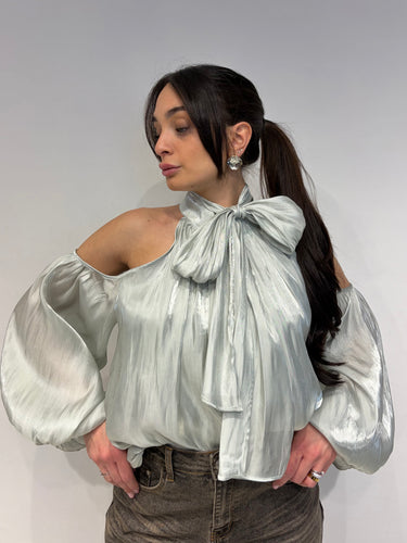 Blusa Satin Verde Salvia