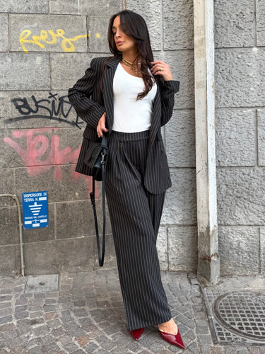 Tailleur Gessato Beige