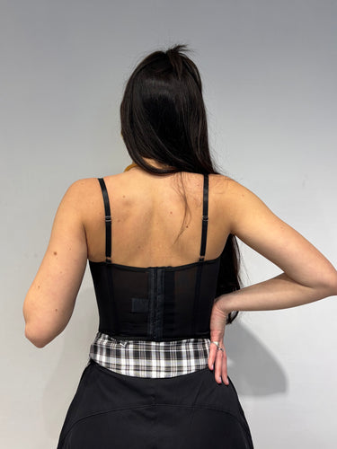 Corpetto Macramè Nero