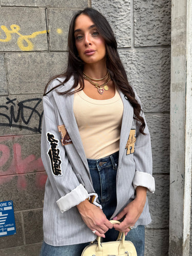 Giacca Patch Beige