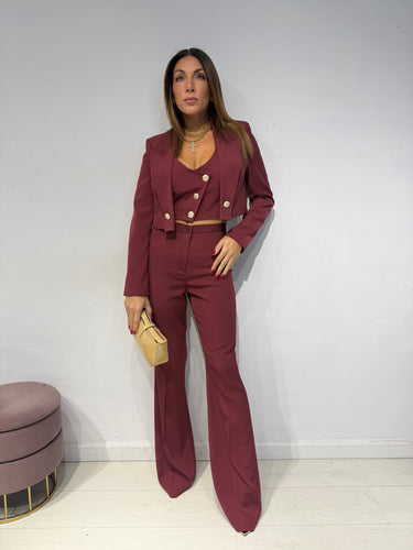 Tailleur 3 Pezzi Bordeaux