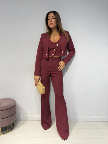 Tailleur 3 Pezzi Bordeaux