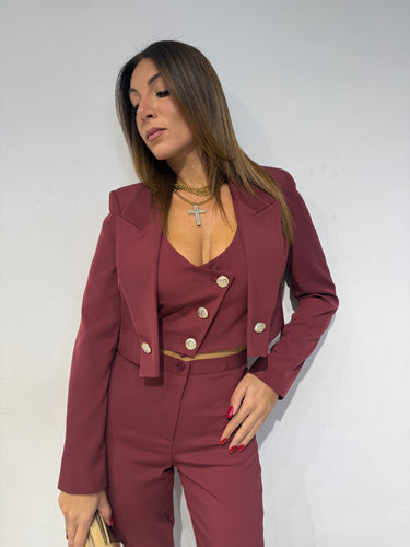 Tailleur 3 Pezzi Bordeaux