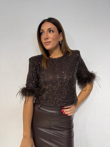 Maglietta Paillettes Testa di Moro