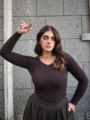 Maglia Scollo A V Testa Di Moro