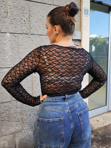 Maglia Macramè Nera