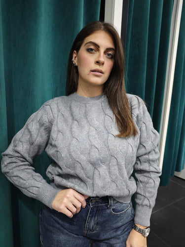 Pull Trecce Grigio