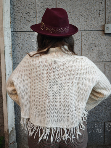 Maglia Mohair Frange Panna