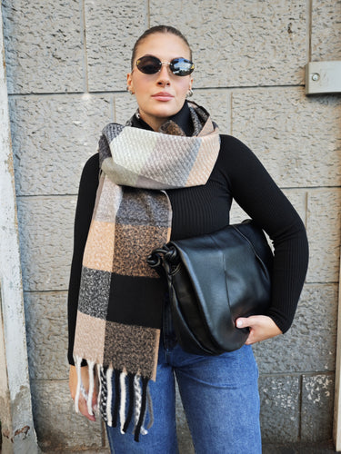 Sciarpa Quadroni Grigia