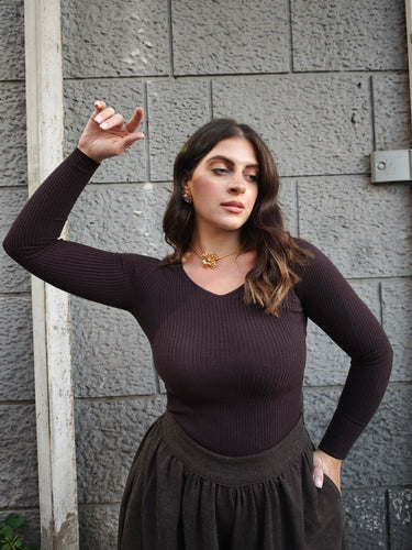 Maglia Scollo A V Testa Di Moro