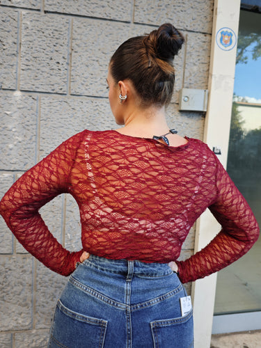 Maglia Macramè Bordeaux