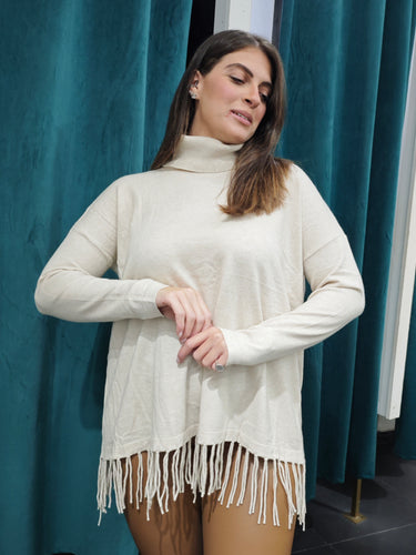 Maglia Frange Panna