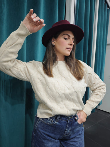 Pull Trecce Beige
