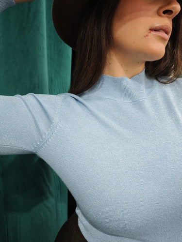 Maglia Lurex Celeste