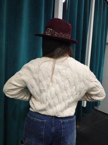 Pull Trecce Beige