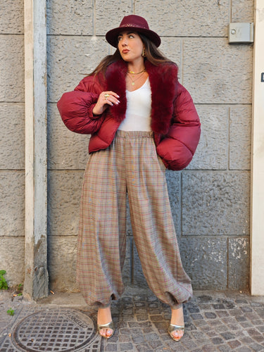 Pantaloni Balloon Tart Bordeaux