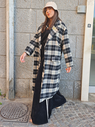 Cappotto Tartan Nero