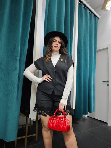 Shorts Macramè Grigi