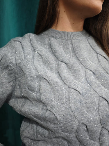 Pull Trecce Grigio