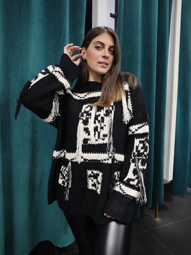 Maxipull Frange Nero