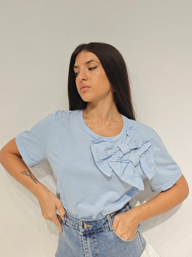 T- Shirt Fiocco Celeste