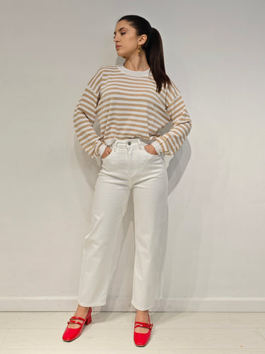 Maglia In Filo Sailor Beige