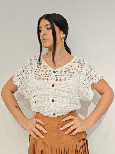 Maglia uncinetto Bianca