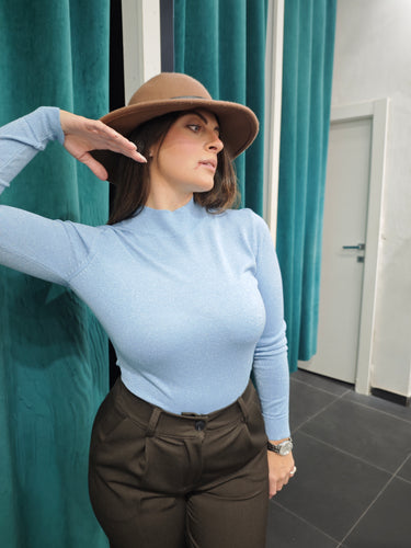 Maglia Lurex Celeste