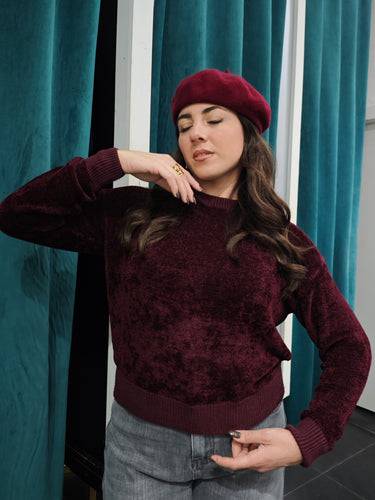 Pull Ciniglia Bordeaux