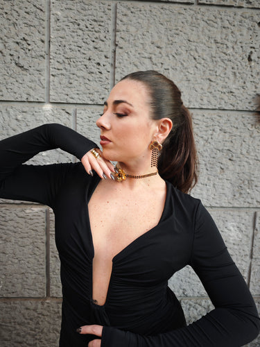 Orecchini Strass Pendenti