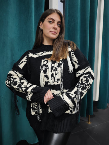 Maxipull Frange Nero